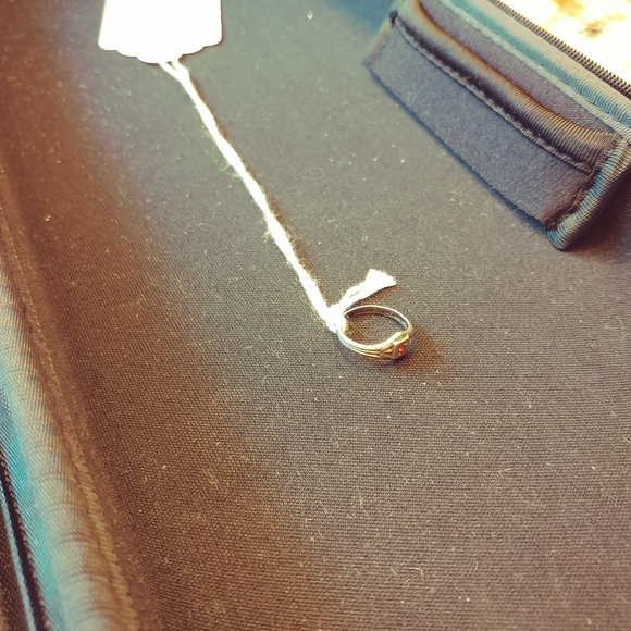 Vintage Sterling Ruby Baby Childs Ring - Picture 3 of 5